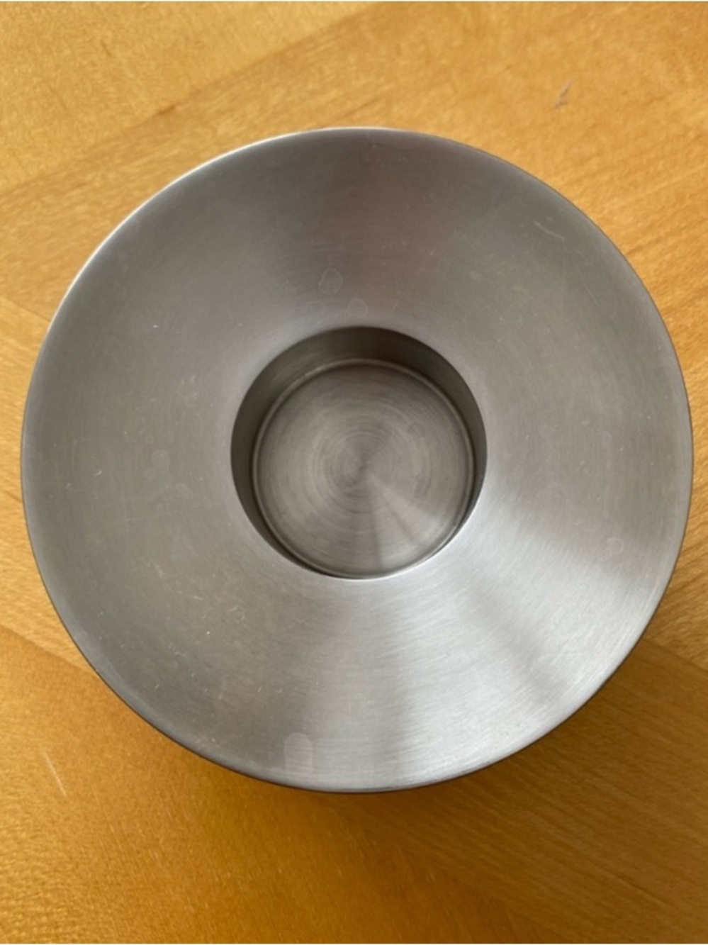 Brushed Stainless Steel Tealight Holder - Modern Minimal